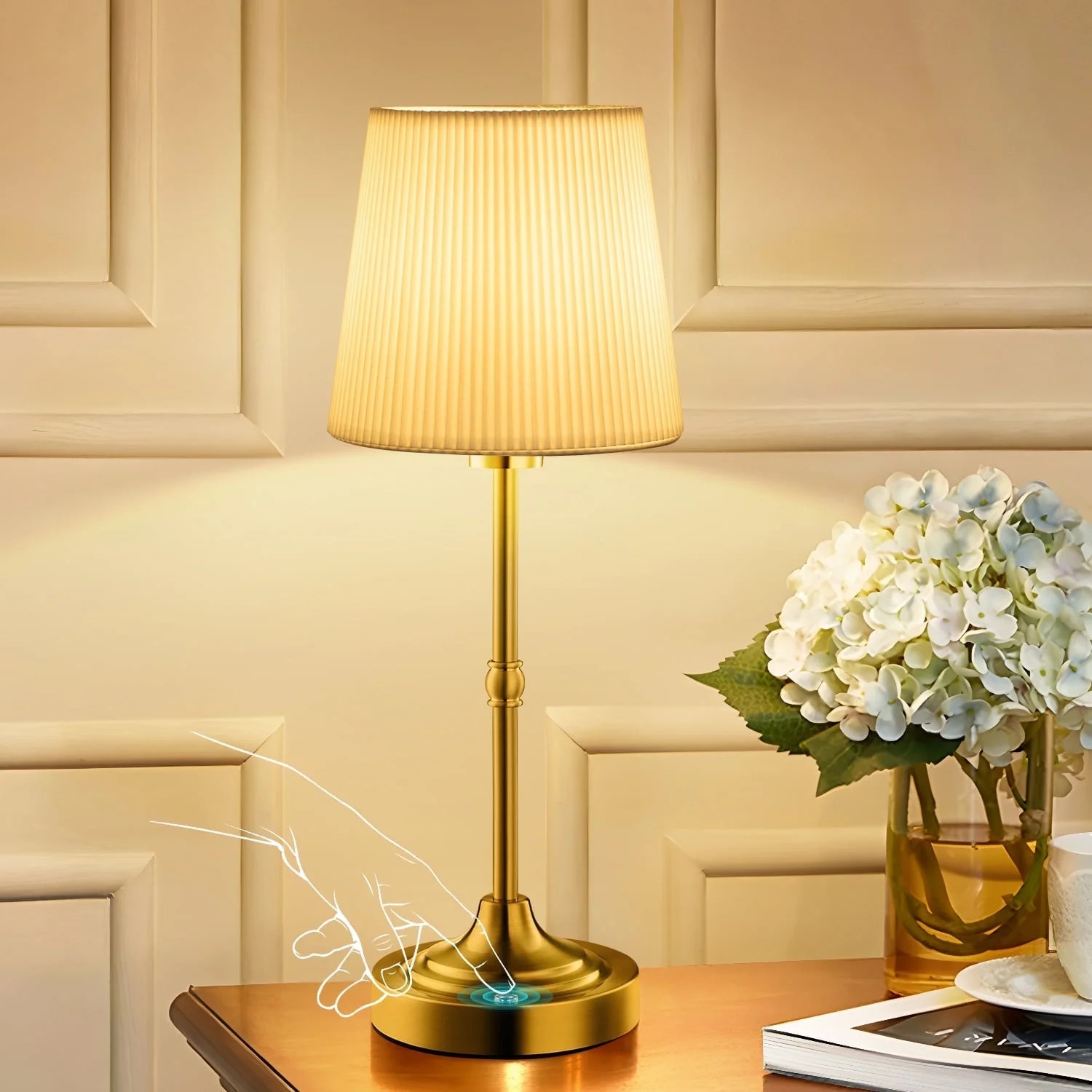 Joyfair Gold Cordless Table Lamp, Rechargeable Battery Operated Lamps, Stepless Dimming Touch Con... | Walmart (US)