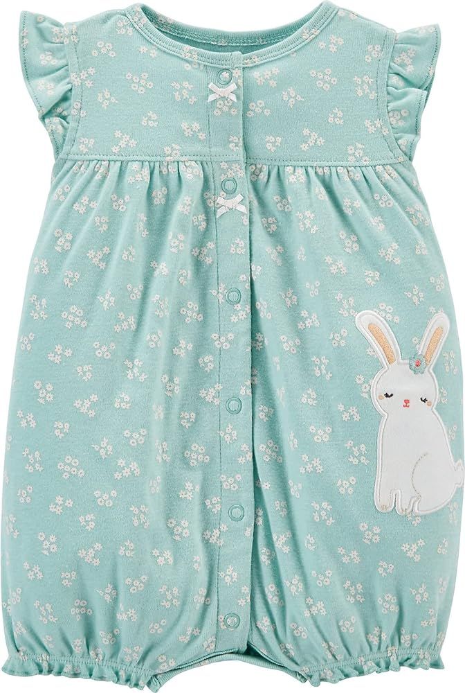 Carter's Baby Girls' Snap Up Cotton Romper | Amazon (US)