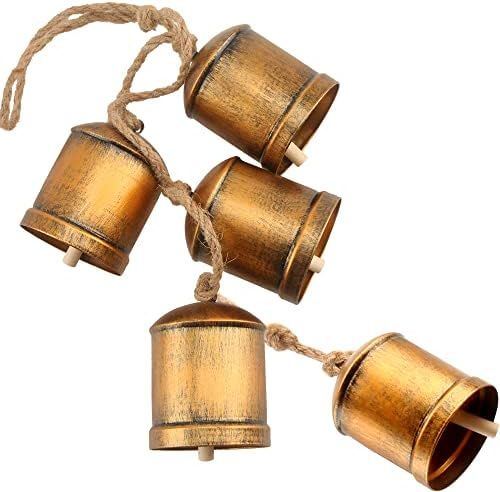 Cagemoga Set of 5 Christmas Cow Bells Large Rustic Hanging Giant Antique Shabby Metal Bells for C... | Amazon (US)