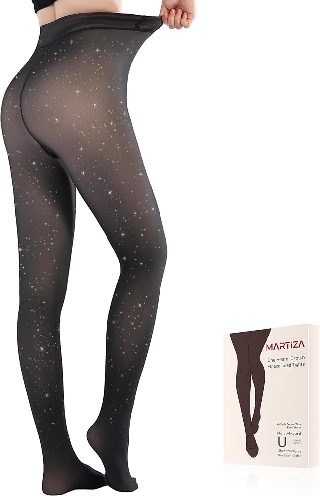 MARTIZA Fleece Lined Tights for Women,Fake Translucent Winter Thermal Pantyhose, Warm Thick High ... | Amazon (US)
