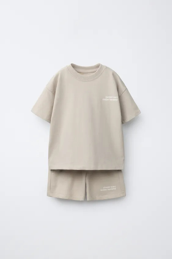 JOGGING SET WITH T-SHIRT AND BERMUDA SHORTS | Zara US
