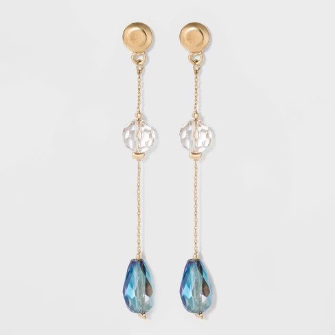Round and Teardrop Linear Earrings - A New Day™ | Target