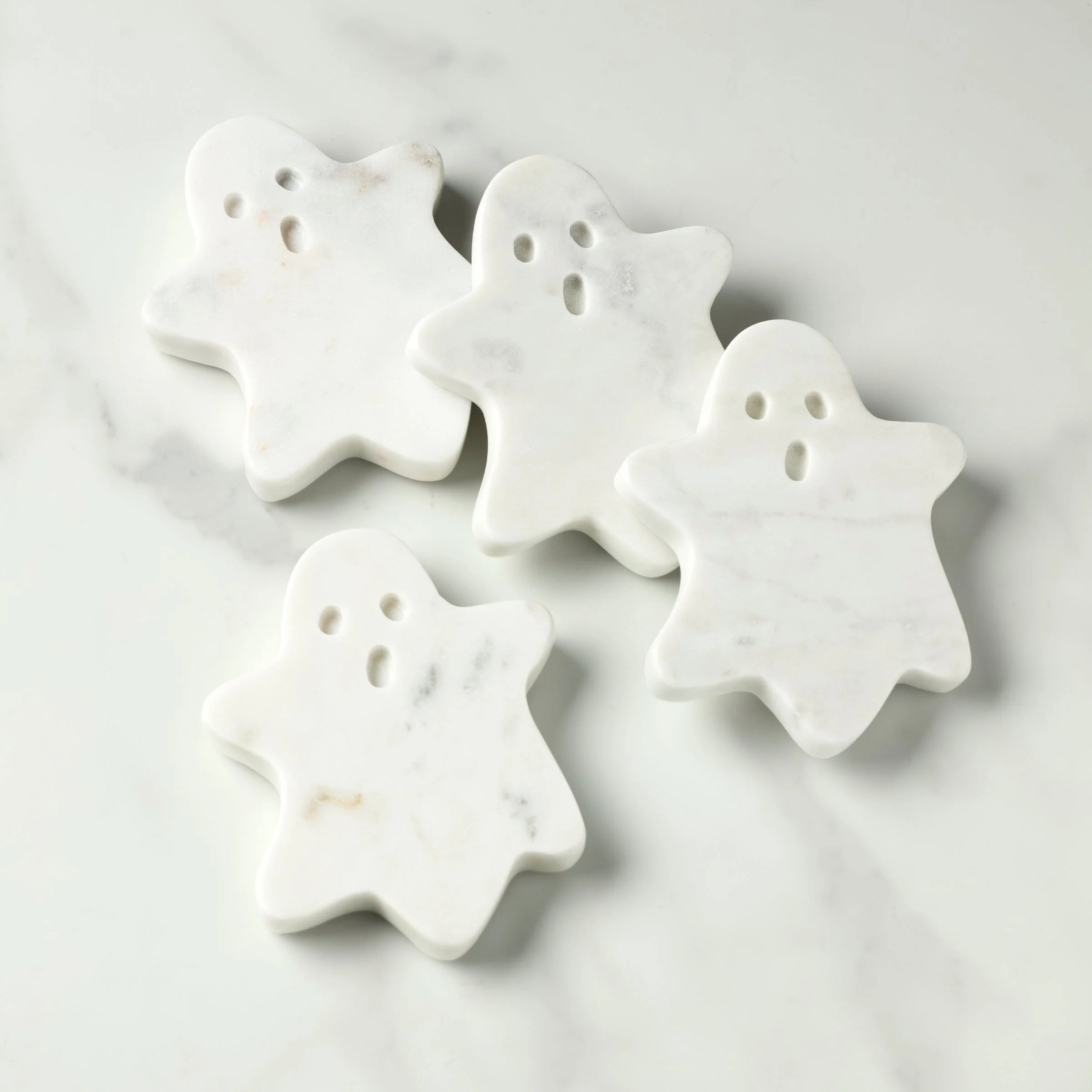 White Marble Ghost Coasters, Set of 4 | Lenox