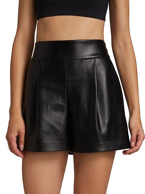 Faux Leather Pleated Shorts | Saks Fifth Avenue