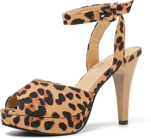 fereshte Women's High Heels Platform Sandals Ankle Strap Slingback Dress Sandal Pump Shoes | Amazon (US)