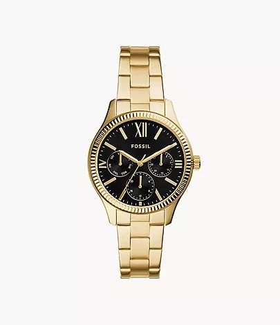 Rye Multifunction Gold-Tone Stainless Steel Watch | Fossil (US)