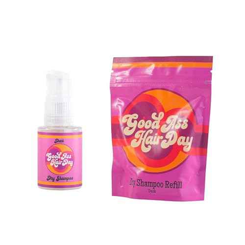 Good Ass Hair Day Powder Dark Dry Shampoo Bottle + Refill Bundle, All Natural, Handmade in WI | Amazon (US)