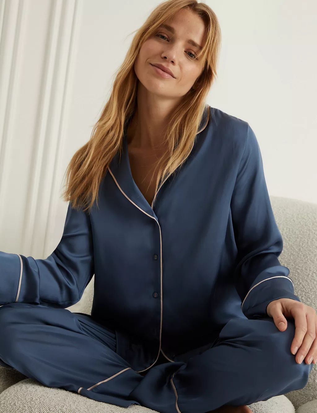 Satin Revere Collar Pyjama Set | Marks & Spencer (UK)