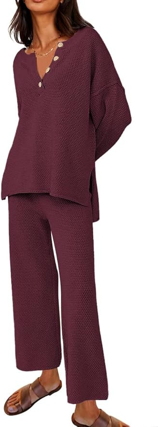 LILLUSORY Women's 2 Piece Trendy Outfits Oversized Slouchy Matching Lounge Sets Cozy Knit Loungew... | Amazon (US)