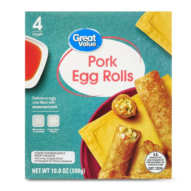 Great Value Pork Egg Rolls, 10.8 oz, 4 Count | Walmart (US)