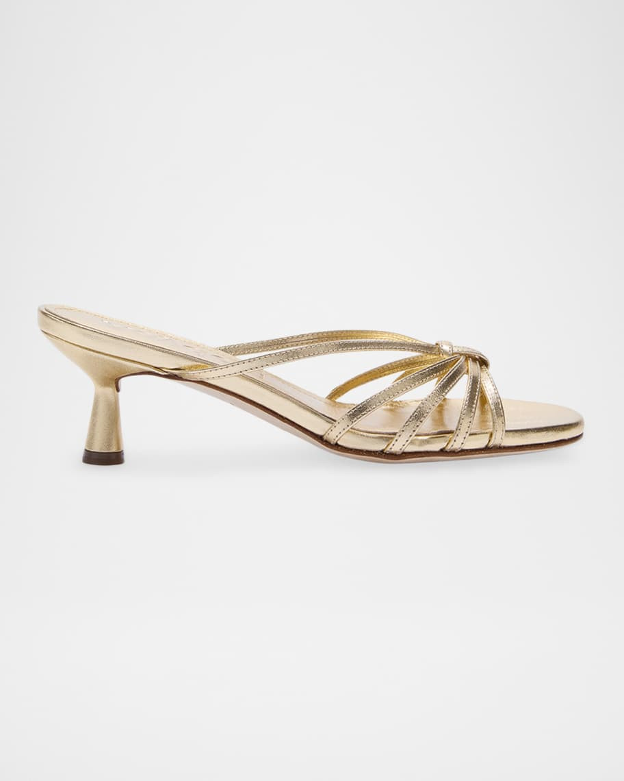Aeyde Abby Laminated Metallic Leather Mules | Neiman Marcus