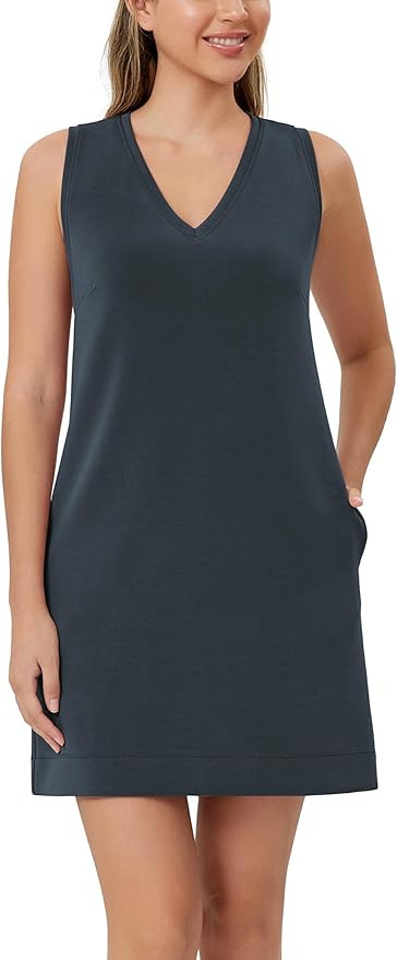 ODODOS Modal Soft V-Neck Tank Dress for Women Sleeveless Sundress Casual Relaxed Summer Dress wit... | Amazon (US)