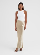 Gold Satin Midaxi Skirt - Silvie | 4th & Reckless