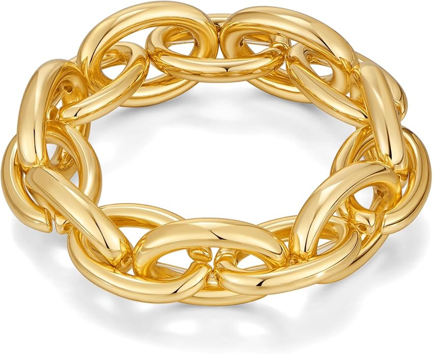 WOWORAMA Chunky Chain Bracelet for Women Adjustable Elastic Stretch Link Bracelets Thick Chunky L... | Amazon (US)