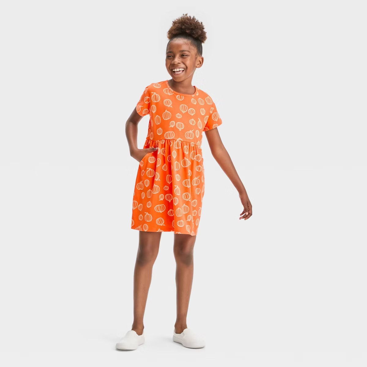 Girls' Relaxed Fit Short Sleeve Halloween Dress - Cat & Jack™ | Target