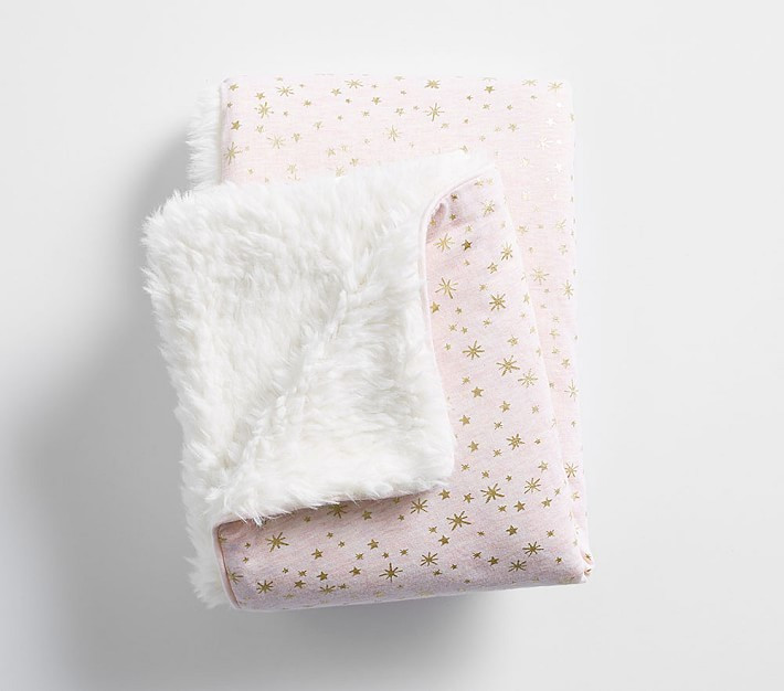 Metallic Star Sherpa Baby Blanket | Pottery Barn Kids