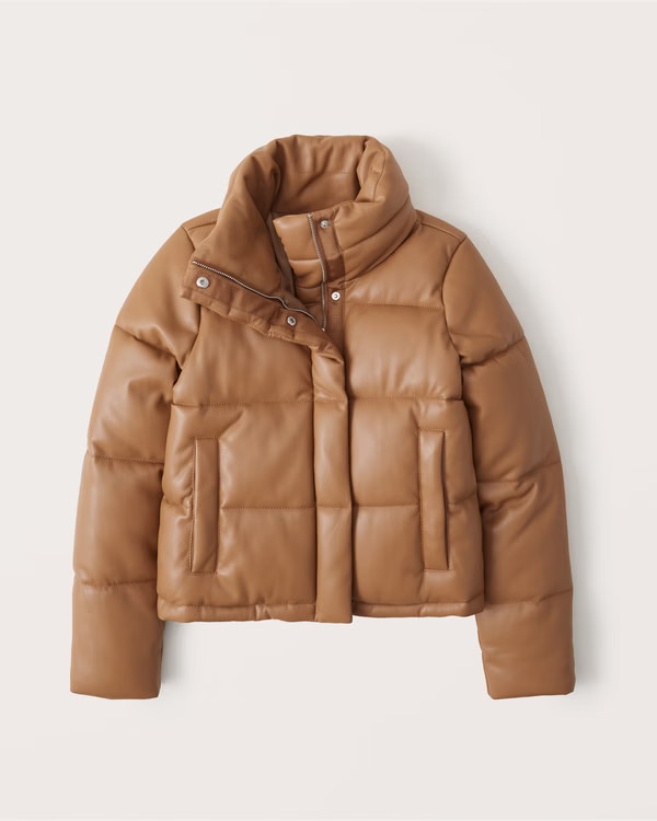 Vegan Leather Mini Puffer | Abercrombie & Fitch (US)