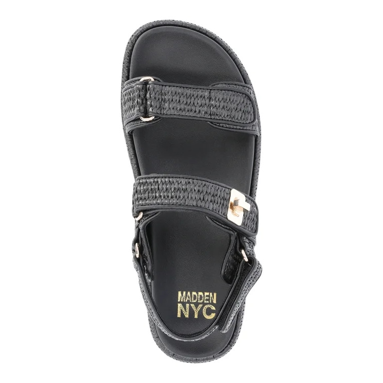 Madden NYC Women’s Raffia Flatform Sandals with Adjustable Straps | Walmart (US)