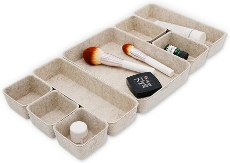 Welaxy 8-piece Nordic Beige desk drawer organizer tray office suppliers pens decluttering aesthet... | Amazon (US)