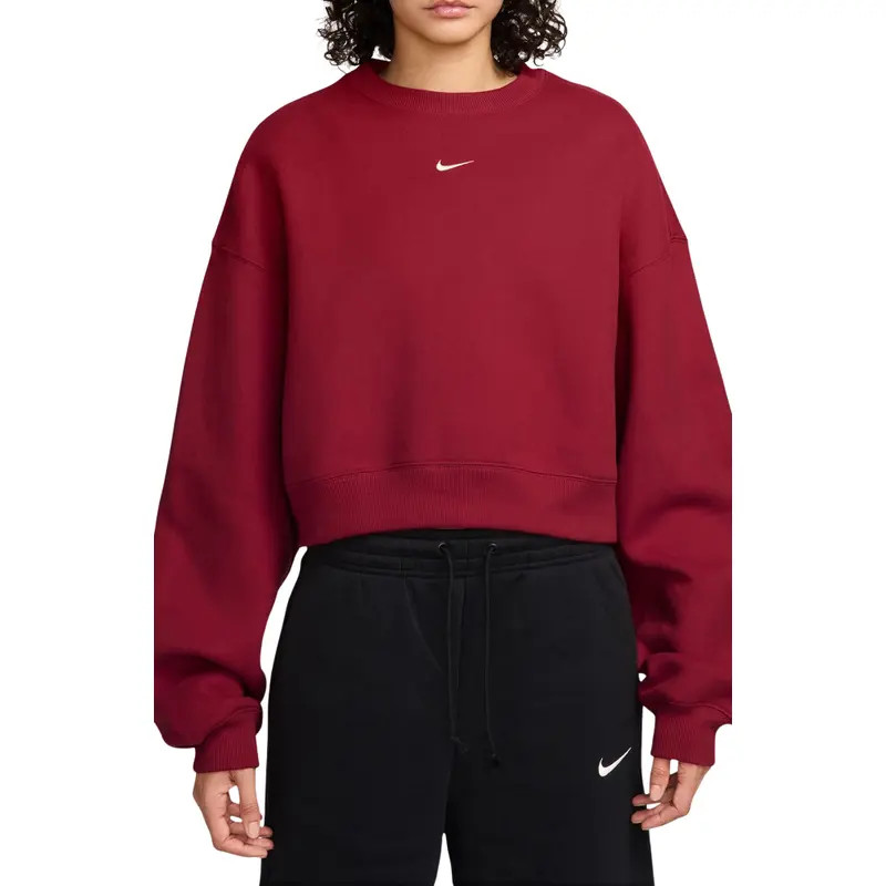 Oversized Midweight Fleece Cropped Sweatshirt | Nordstrom