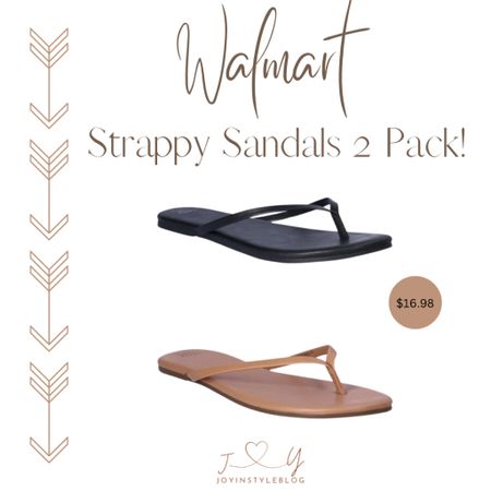 Walmart Time and Tru Women's Strappy Sandals, 2-Pack, Wide Width Available / summer sandals / vacation outfit / resort wear / barely there sandals / affordable fashion 

#LTKtravel #LTKfindsunder50 #LTKshoecrush