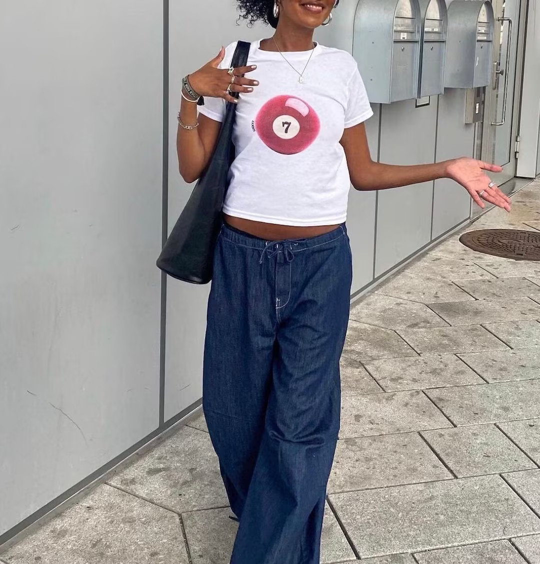 Lucky 7 Ball Graphic Baby Tee - Etsy | Etsy (US)