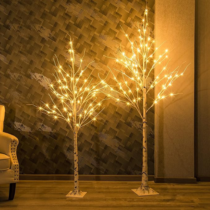 Vanthylit Prelit Birch Tree Light, White Christmas Tree for Home Party Wedding Holiday Christmas ... | Amazon (US)