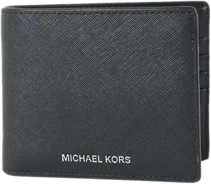 Michael Kors Men's Harrison Saffiano Leather Billfold Wallet with Passcase No Box Included (Black... | Amazon (US)