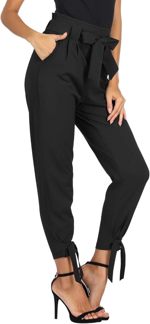 GRACE KARIN Women's Casual Slim Fit Pants Trousers with Pocket for Work Business M Black at Amazo... | Amazon (US)