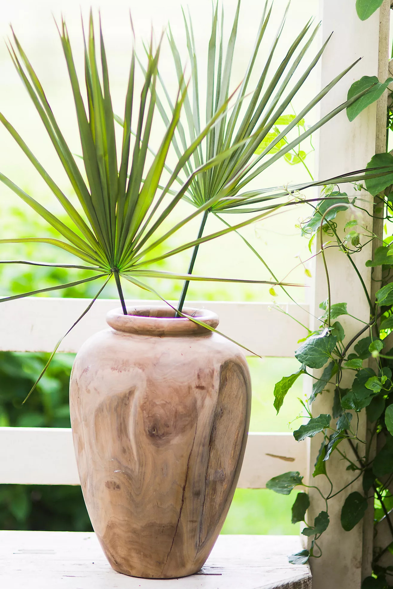 Carved Teak Urn | Anthropologie (US)
