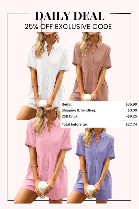 Use my code 25B35I5X
to get 25% off
Dress romper 
Summer outfit 
Check my other posts for more exclusive codes!



#LTKFindsUnder50 #LTKSummerSales #LTKOver40