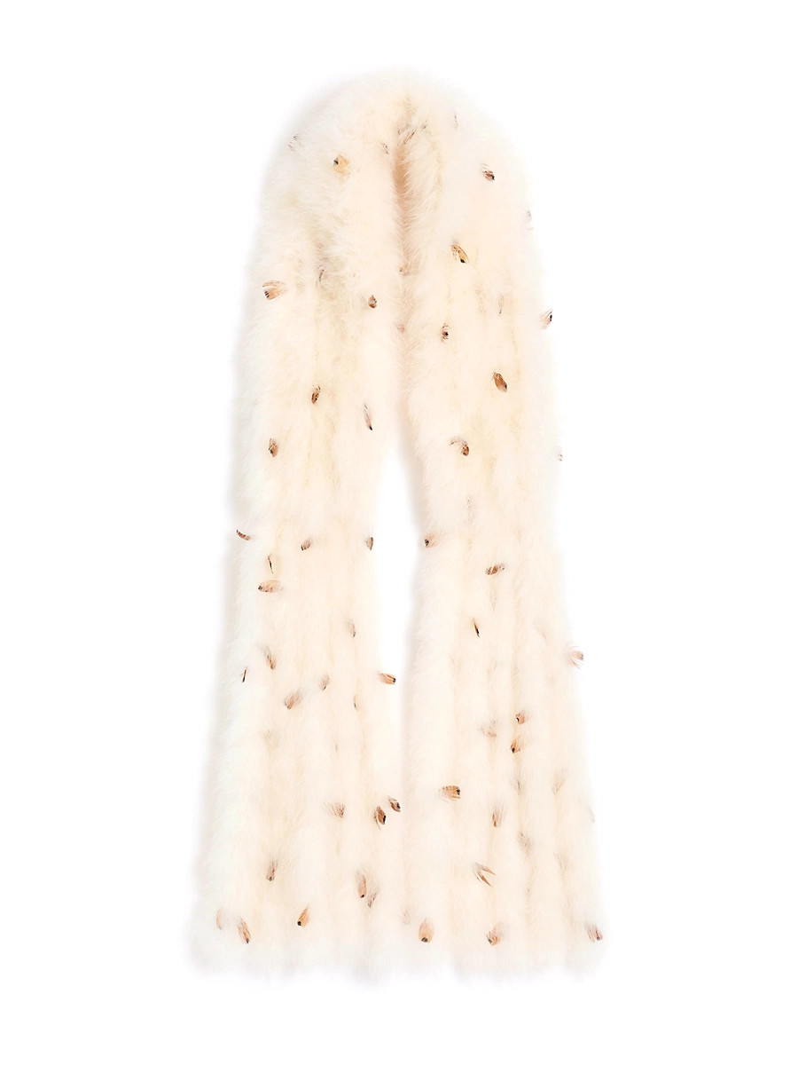 Women's Feathers Scarf - White Brown | Saks Fifth Avenue