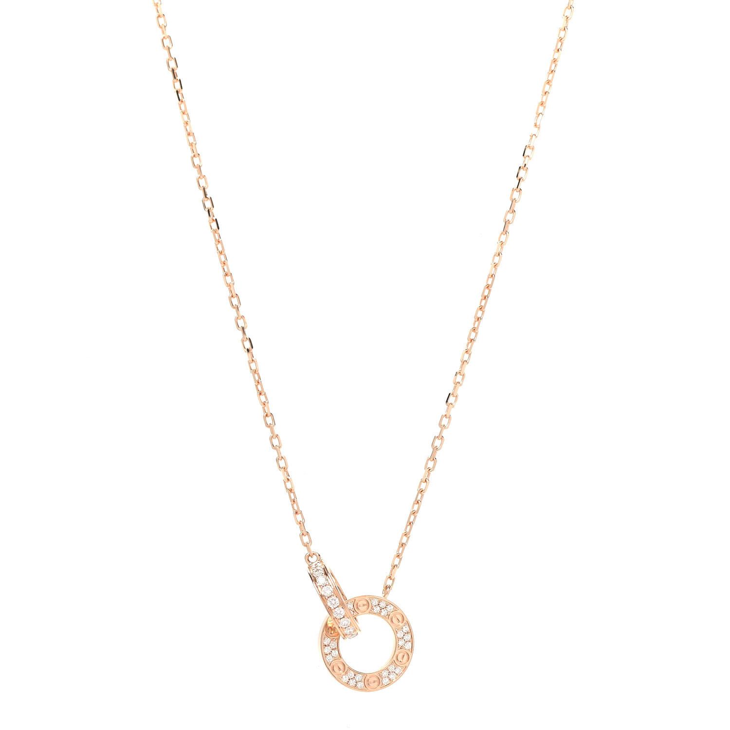 CARTIER

18K Pink Gold Diamond Interlocking Pave LOVE Necklace | Fashionphile