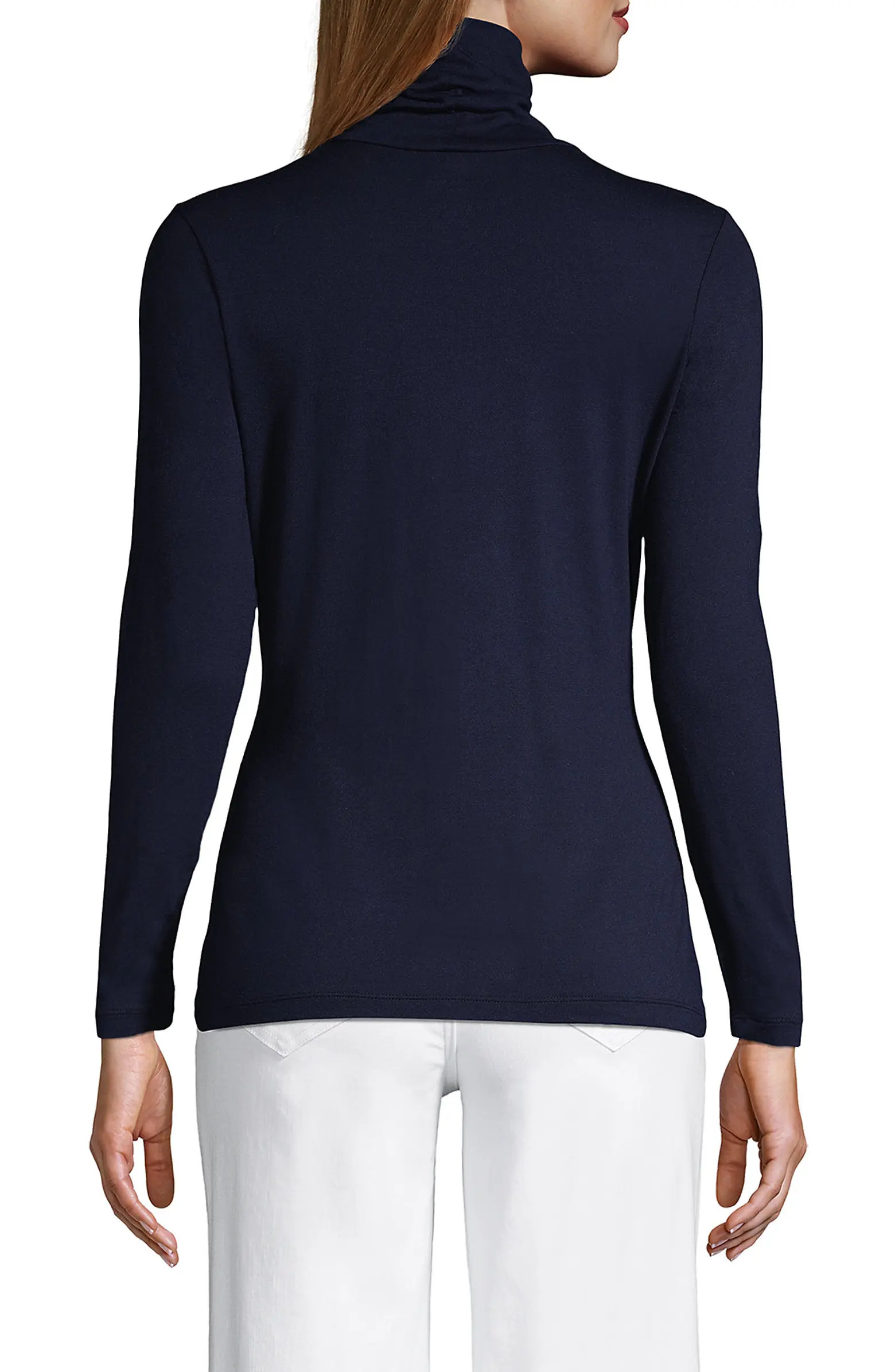 Lands' End Lightweight Jersey Long Sleeve Turtleneck | Nordstrom | Nordstrom