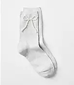 Pearlized Bow Crew Socks | LOFT