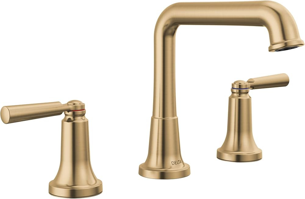 Delta Faucet Saylor Gold Widespread Bathroom Faucet 3 Hole, Gold Bathroom Faucets, Bathroom Sink ... | Amazon (US)