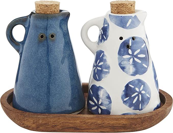 Mud Pie 40250102 Blue Coastal Salt Pepper Set, 3" x 6", Assembled | Amazon (US)