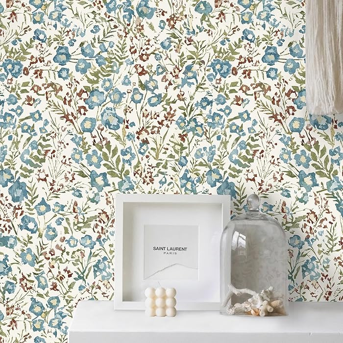 Rugreat Floral Peel and Stick Wallpaper Boho 78.8inL17.3inW Self Adhesive Wallpaper for Bedroom, ... | Amazon (US)