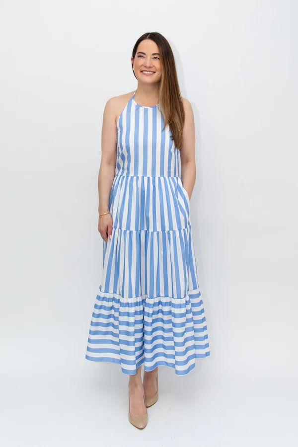 Kelly Halter Stripe Midi Dress | Sail to Sable