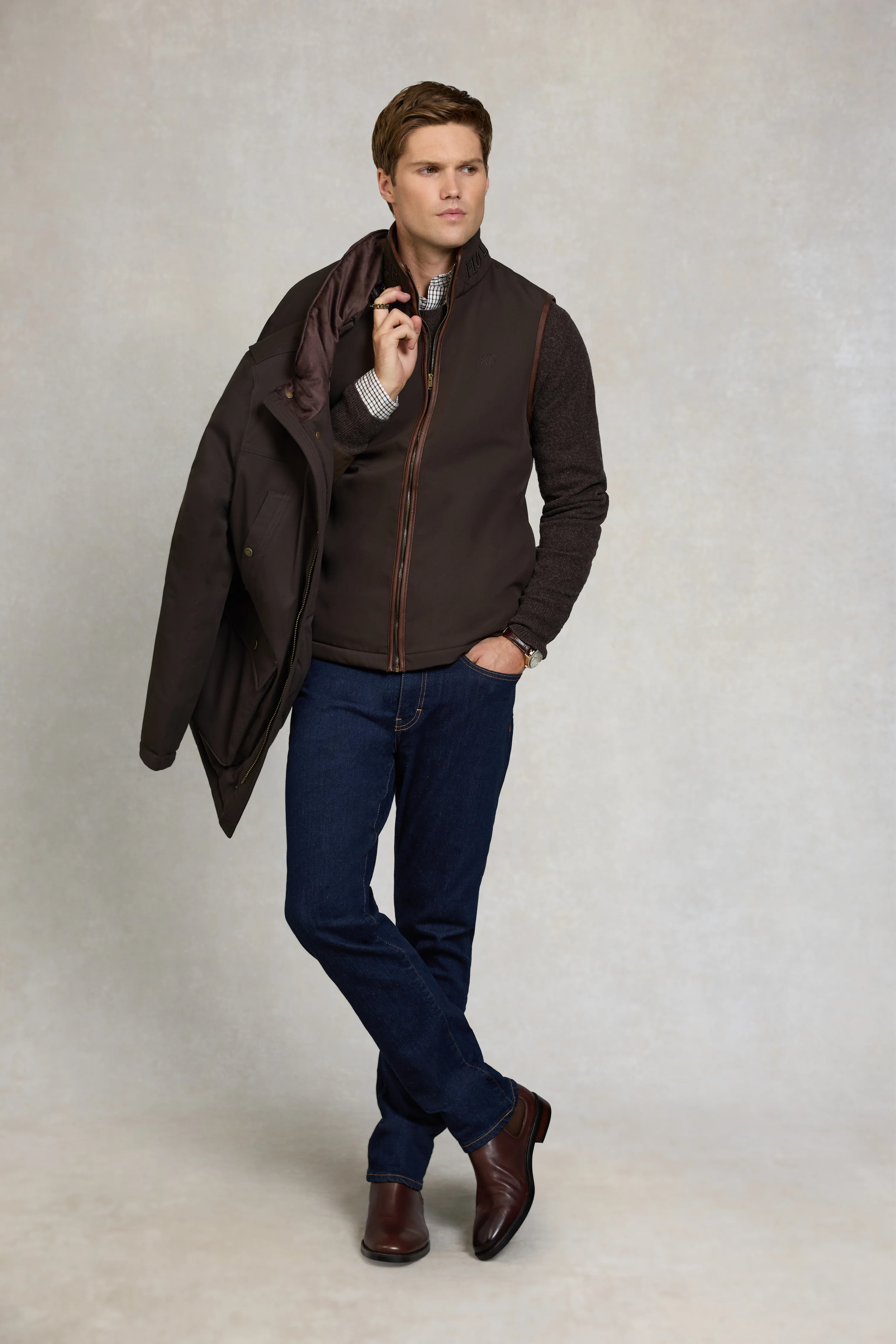 Men's Stamford Field Coat (Chocolate) | Holland Cooper