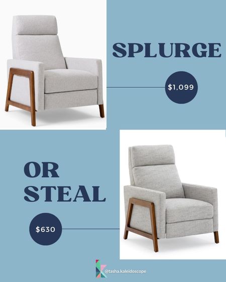 #competition modern recliner, west elm Spencer recliner, stylish recliner, attractive recliner, look for less, splurge or steal

#LTKhome #LTKFind