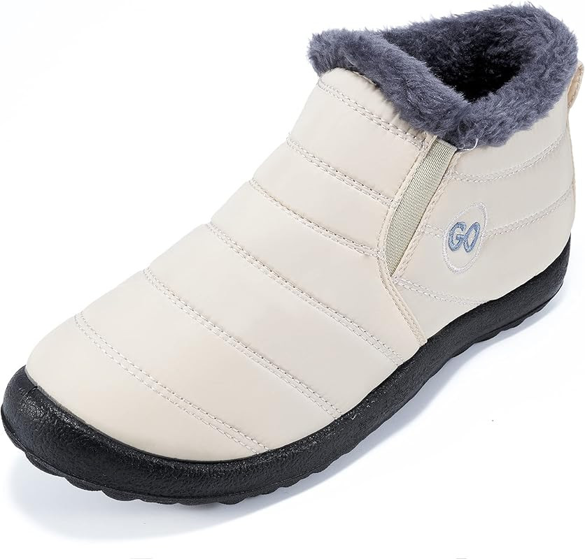 Womens Winter Snow Boots Fur Lined Warm Ankle Boots Slip On Waterproof Outdoor Booties Comfortable S | Amazon (US)