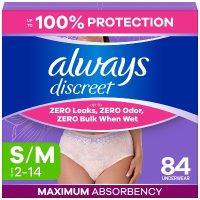 Always Discreet Incontinence Underwear Women's - Maximum Protection - Small/Medium - 84ct | Target