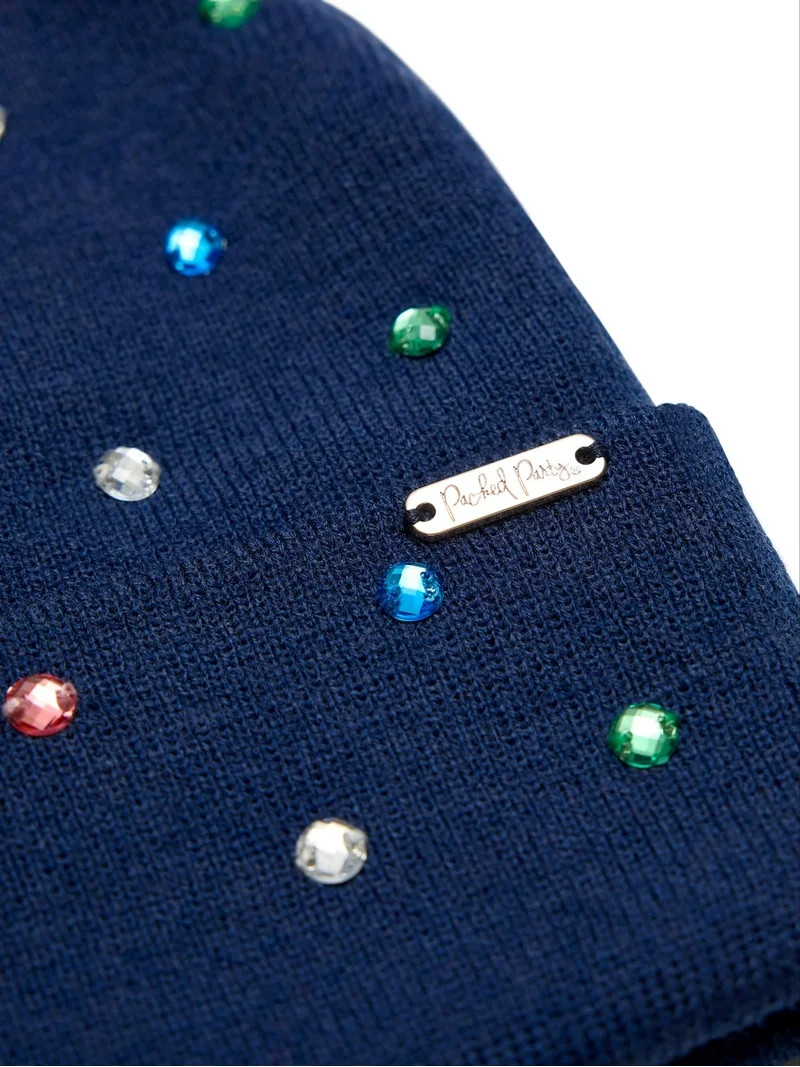 Packed Party Shine Bright Rhinestone Beanie, Navy | Walmart (US)