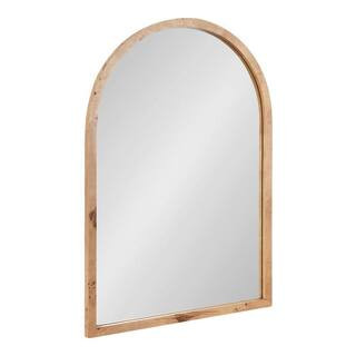 Burlock Natural 22 in. W x 32 in. H Transitional Arch Wooden Framed Mirror | The Home Depot