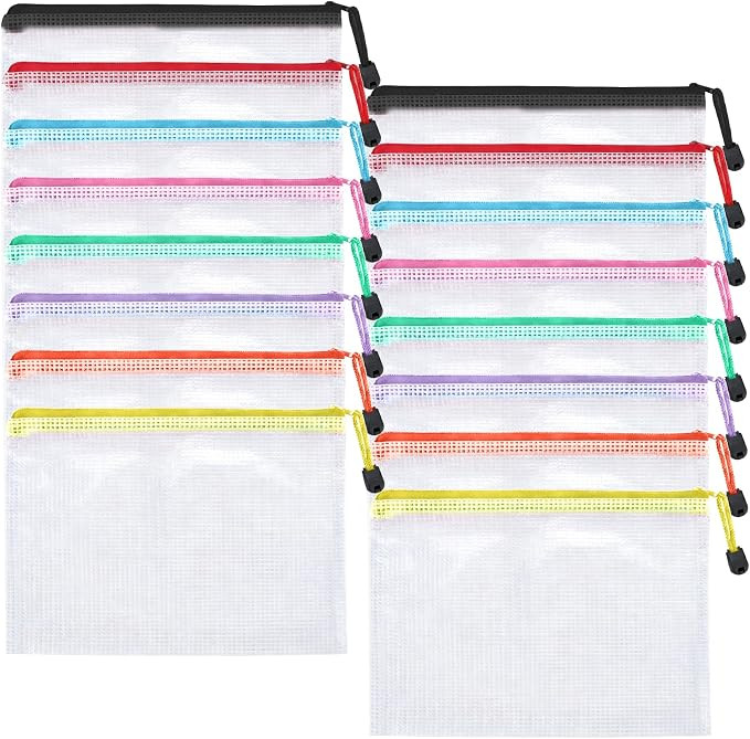 16 Stück A4 A5 Dokumententasche mit Reißverschluss–Wasserdichte Zipper Beutel für Aufbewahru... | Amazon (DE)