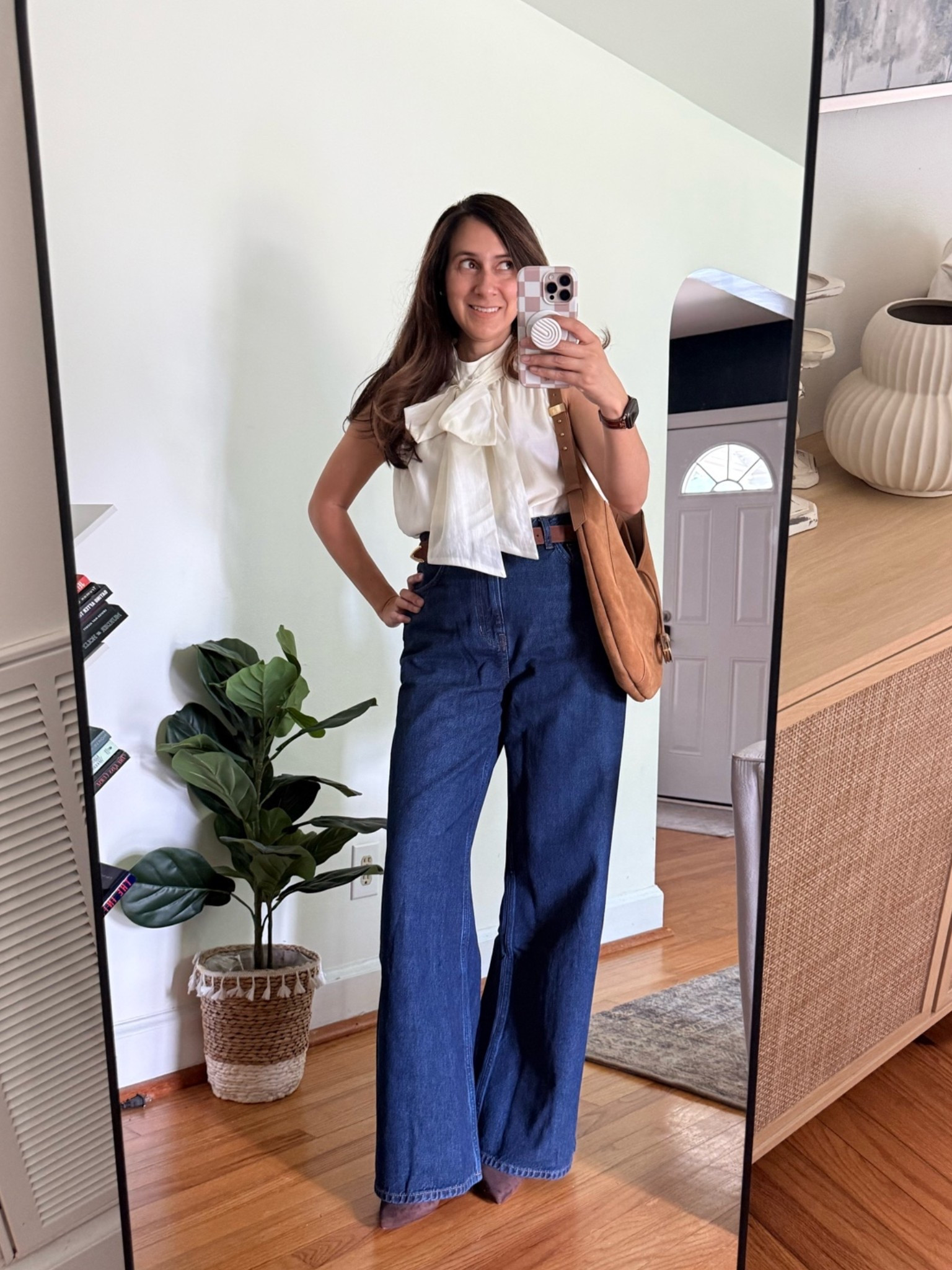 One Nordstrom Anniversary Sale bow-tie blouse, styled two ways: one for work and one for play. 

For the weekend, I styled it with dark-wash wide-leg jeans, pointed-toe shoes, and a suede shoulder bag for an elevated but relaxed fall look.

This is exactly what I look for during the NSale… versatile wardrobe pieces that can transition from professional workwear to casual weekend outfits.

The sale ends in the 9th of August!!

#LTKSaleAlert #LTKOver40 #LTKSeasonal