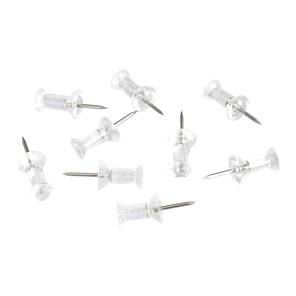 Amazon Basics Push Pins Tacks, Steel Point, Clear Plastic Head, for Bulletin Board, Maps, Posters... | Amazon (US)