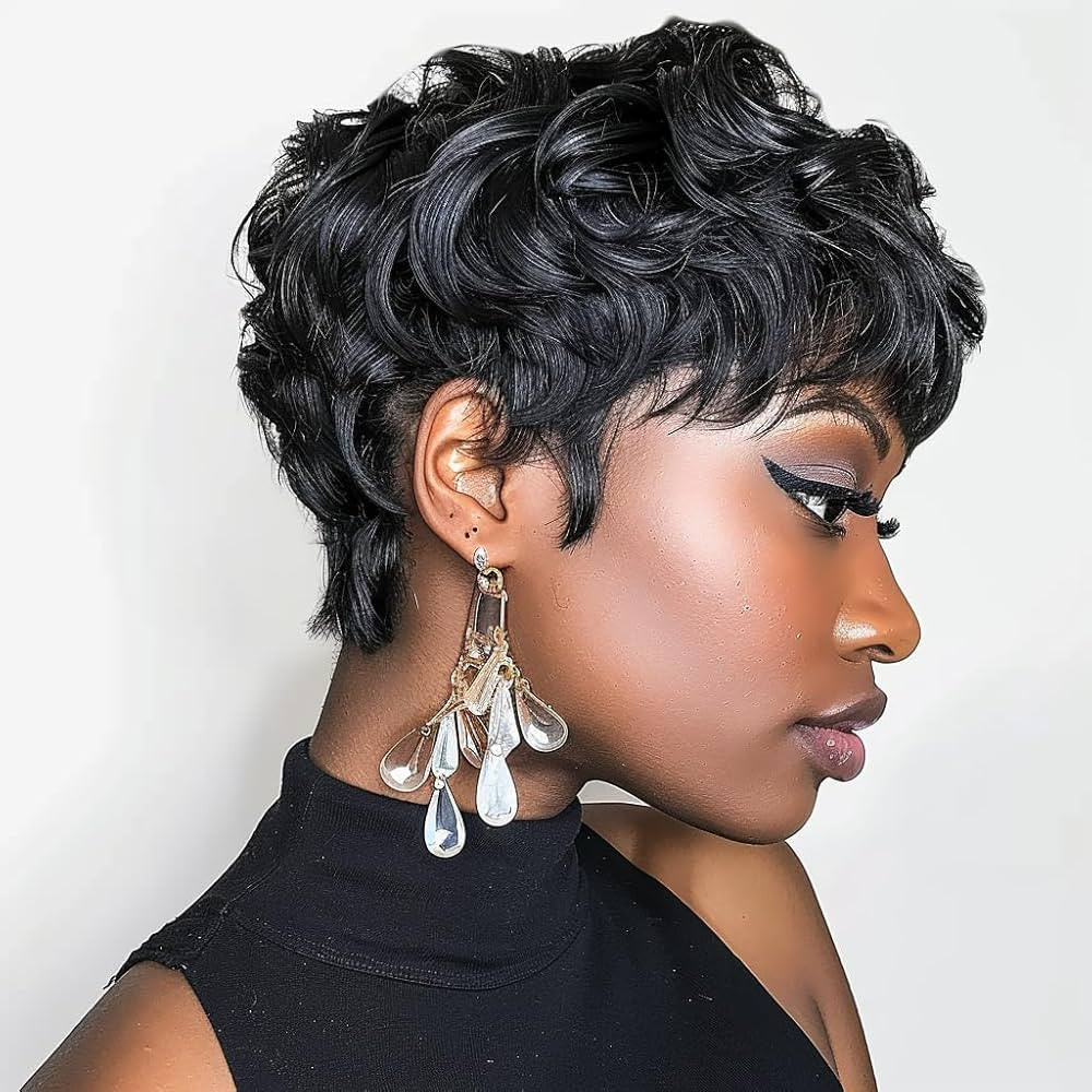 Pixie Cut Wig Short Wigs for Black Women Short Pixie cut Wigs for Black Women (Natural Black) | Amazon (US)