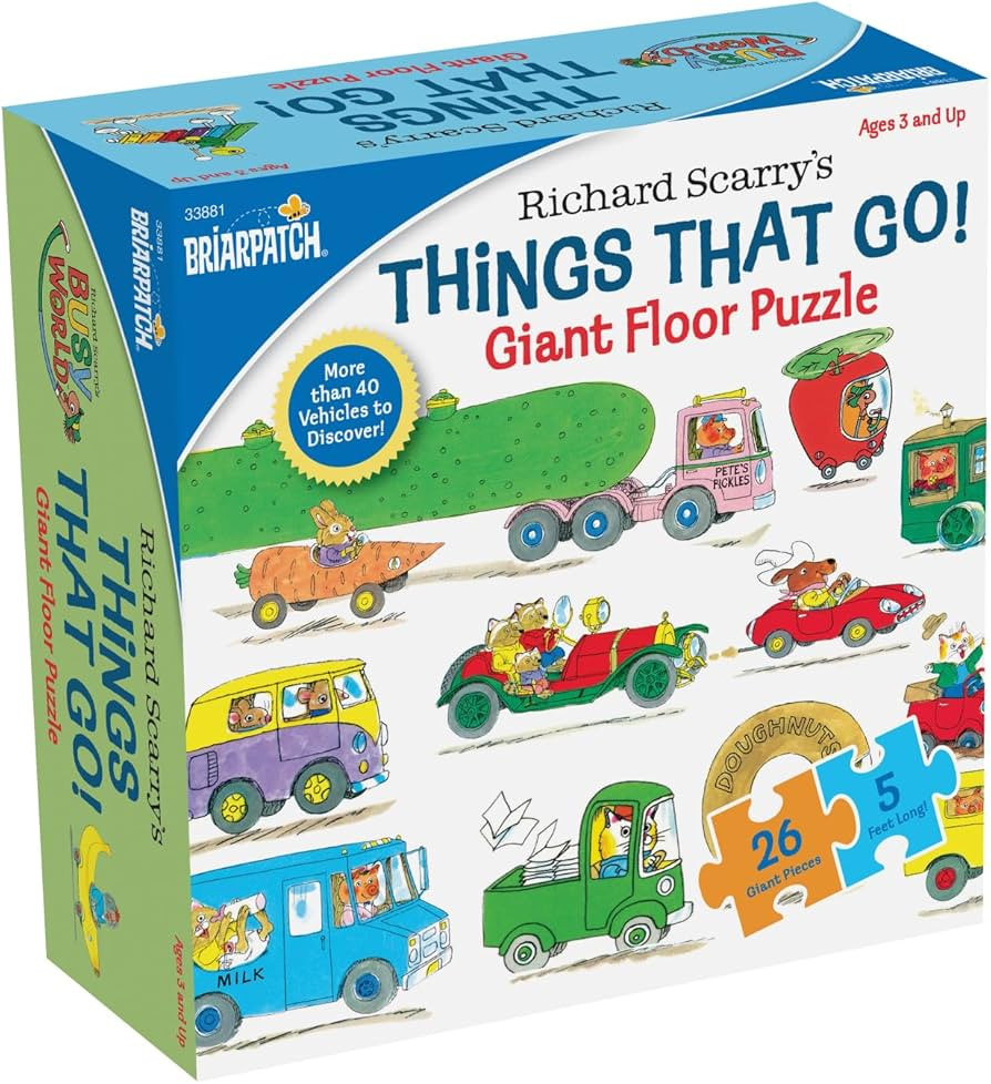 Richard Scarry Things That Go Seek and Find Giant Floor Puzzle, Learn by Finding Hidden Items fro... | Amazon (US)